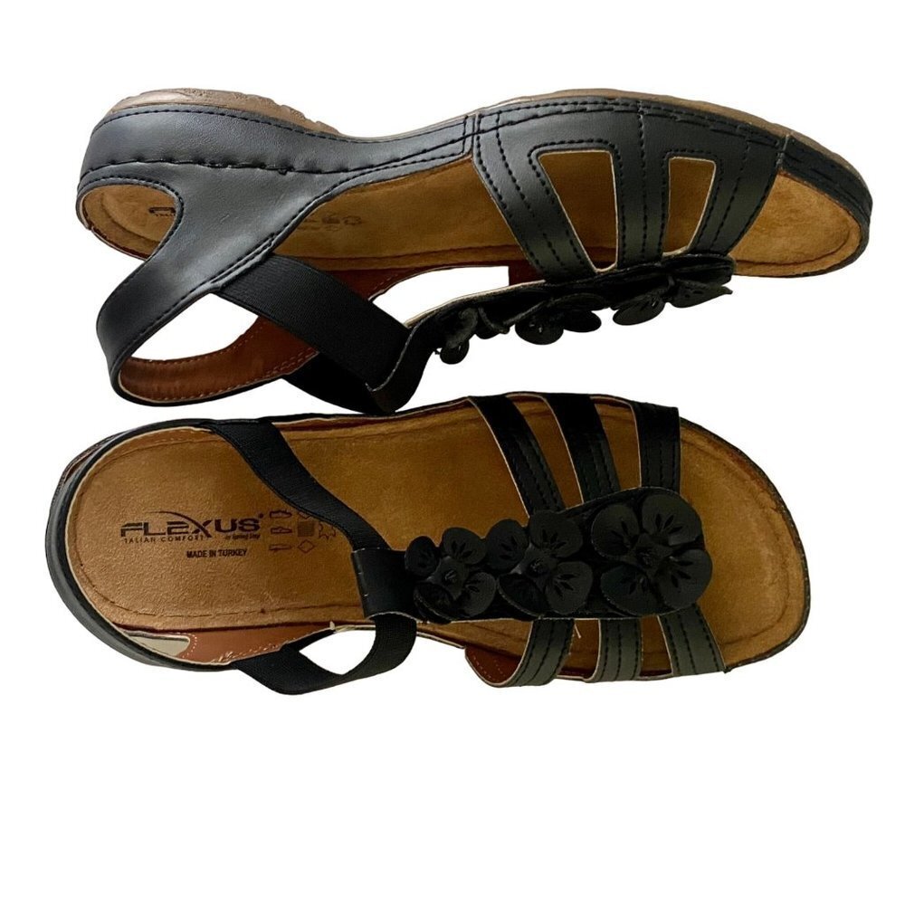 Flexus by Spring Step Black Sandals Size 36 US 5.5 - 6 NEW in Box - Picture 5 of 9